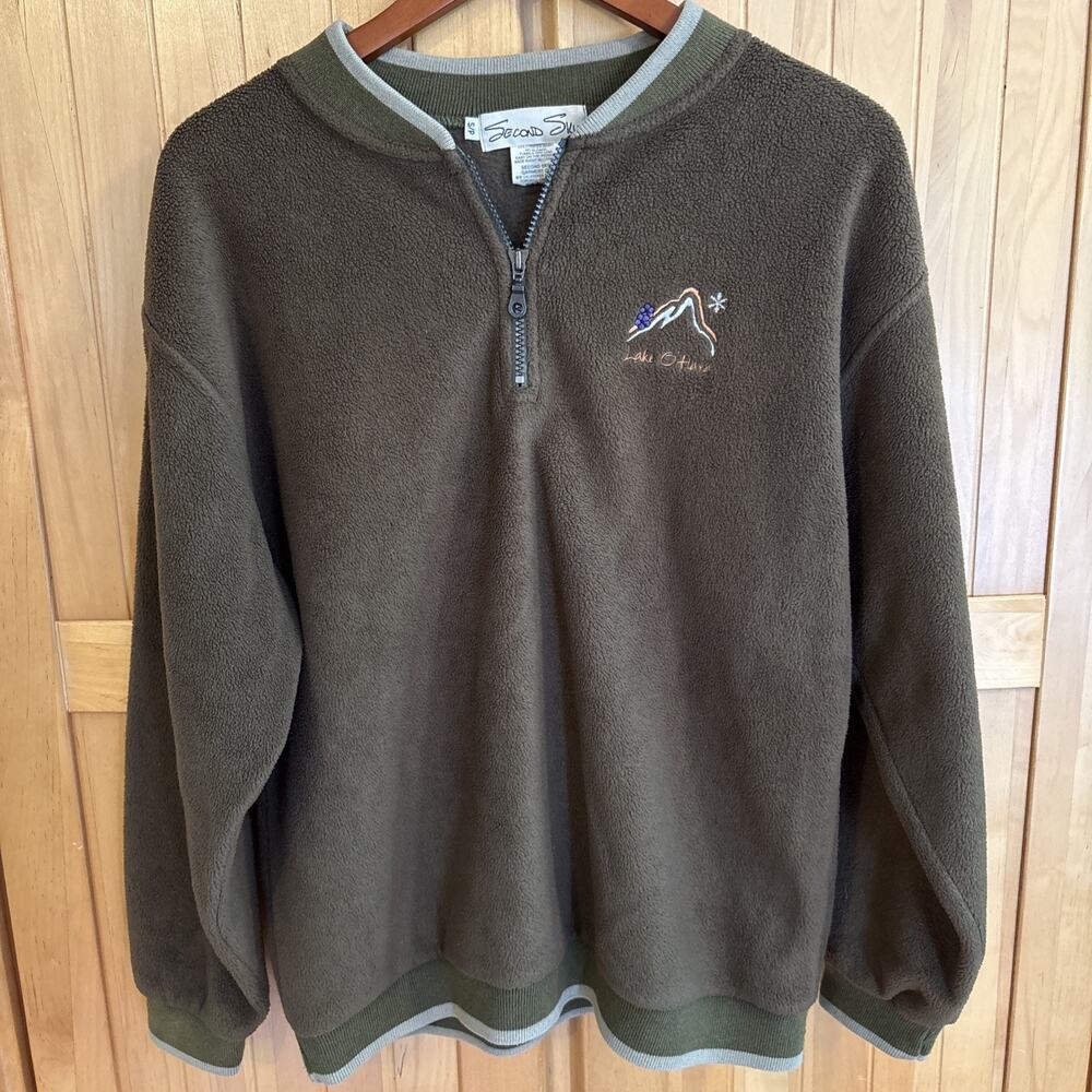 Vintage Second Skin Fleece Pullover Lake O'hara Yoho National Park 1/4 Zip S/P